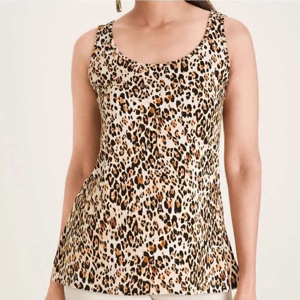 No Boundaries Women's Leopard Print Scoop-neck Tank Top
